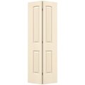 Codel Doors 36" x 80" Primed 2-Panel Arch Top V-Groove Santa Fe Molded Hollow Core Bifold Door and Hardware 3068MHCSANBF